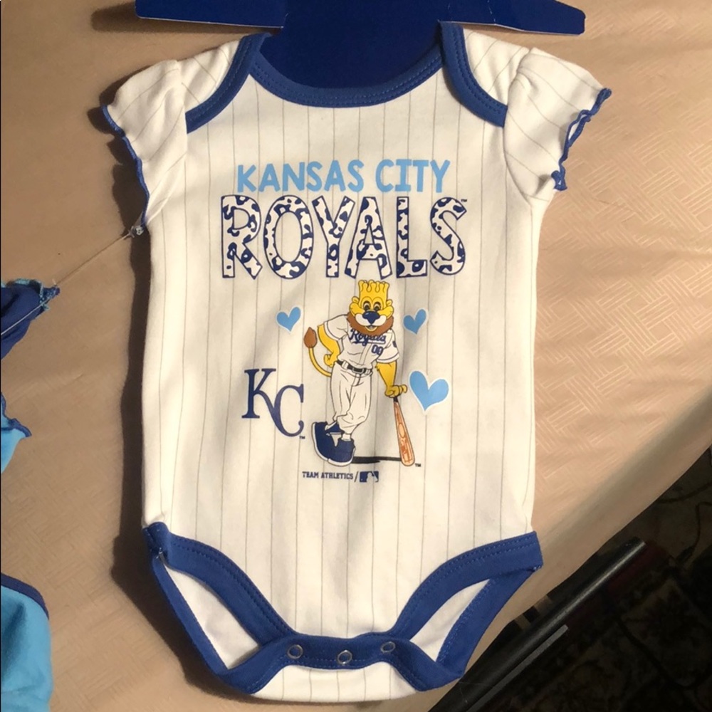 KC Royals girls set of 3 onesies